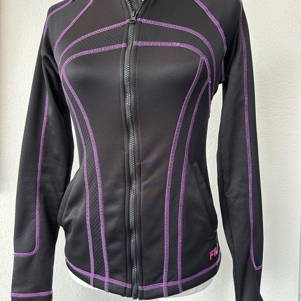Women's Black and Purple Zip Up by Fila - Picture 3 of 17